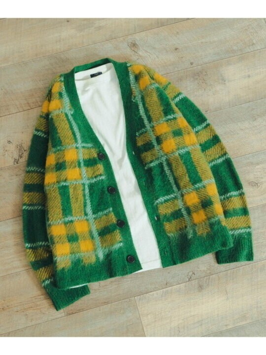 URBAN RESEARCH ITEMS ウォッシャブル シャギーチェック カーディガン