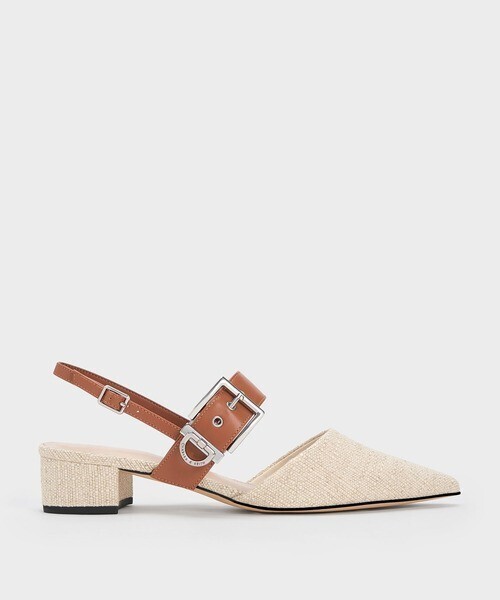 CHARLES & KEITH バックルストラップ スリングバックパンプス