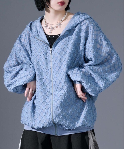 Ellno Loset シアーフリンジジャガードブルゾン