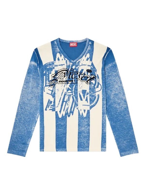 DIESEL Oliba ストライプ Vネックセーター