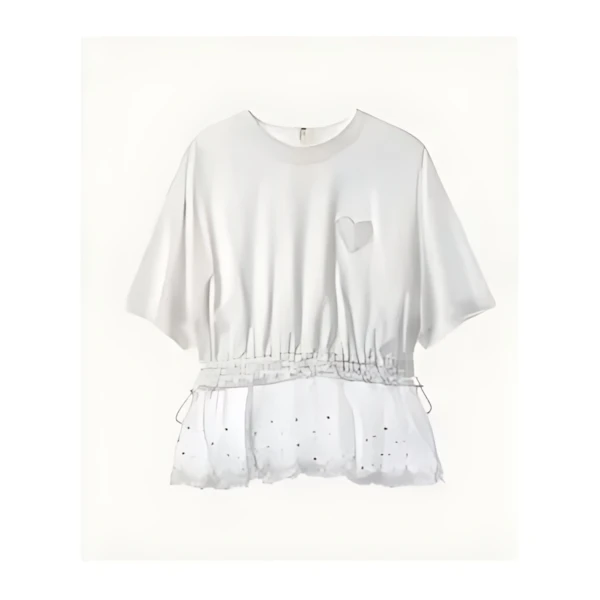 MUVEIL スカラップレースTシャツ