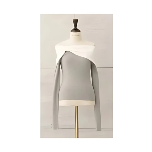 MISTREASS Ribbon Motif Off Shoulder Knit Top