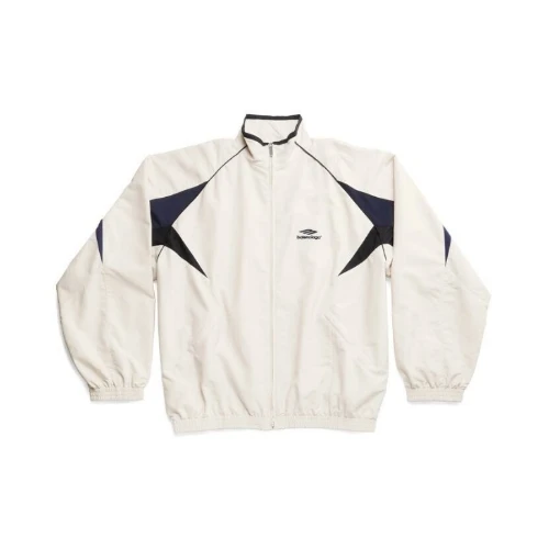 Balenciaga 3B SPORTS ICON MEDIUM FIT TRACKSUIT JACKET IN WHITE