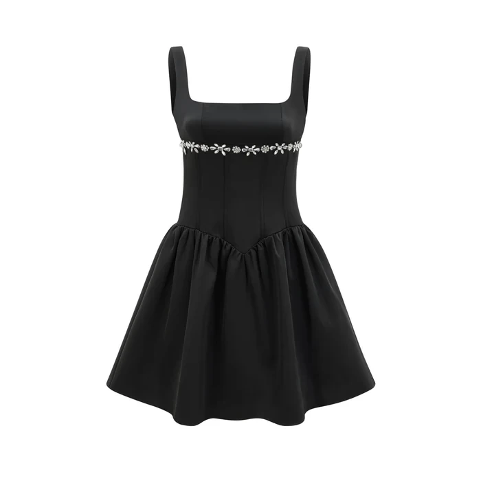 Miss Rosier Delia embellished flared dress