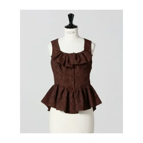 FETICO FLORAL JACQUARD BUSTIER TOP