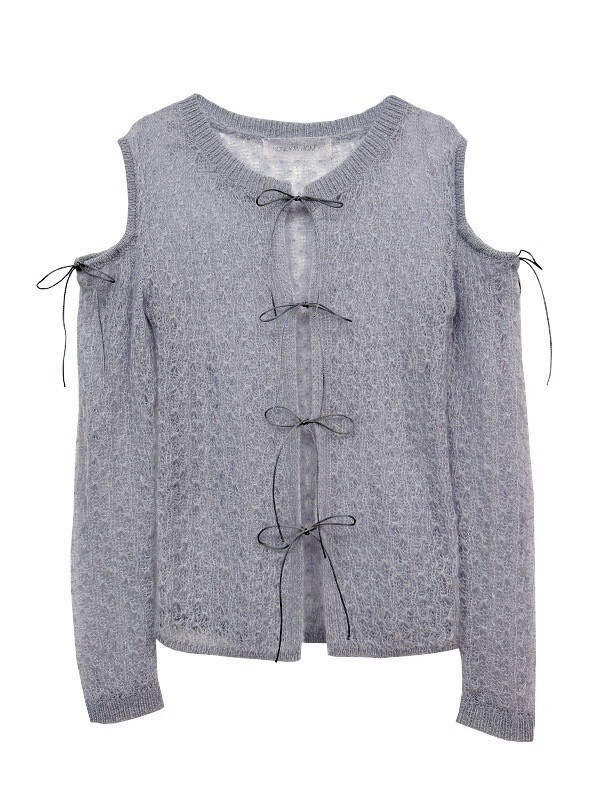 Honey mi Honey sheer mohair ribbon tops