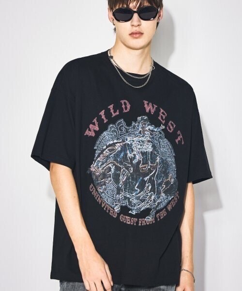 MAISON MINED WILD WEST HALF T BLACK