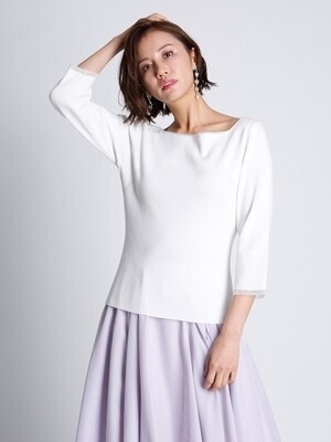 CELFORD シルク混スクエアネックニット