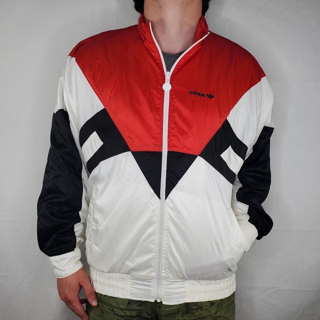 adidas Men's Red and White Jacket