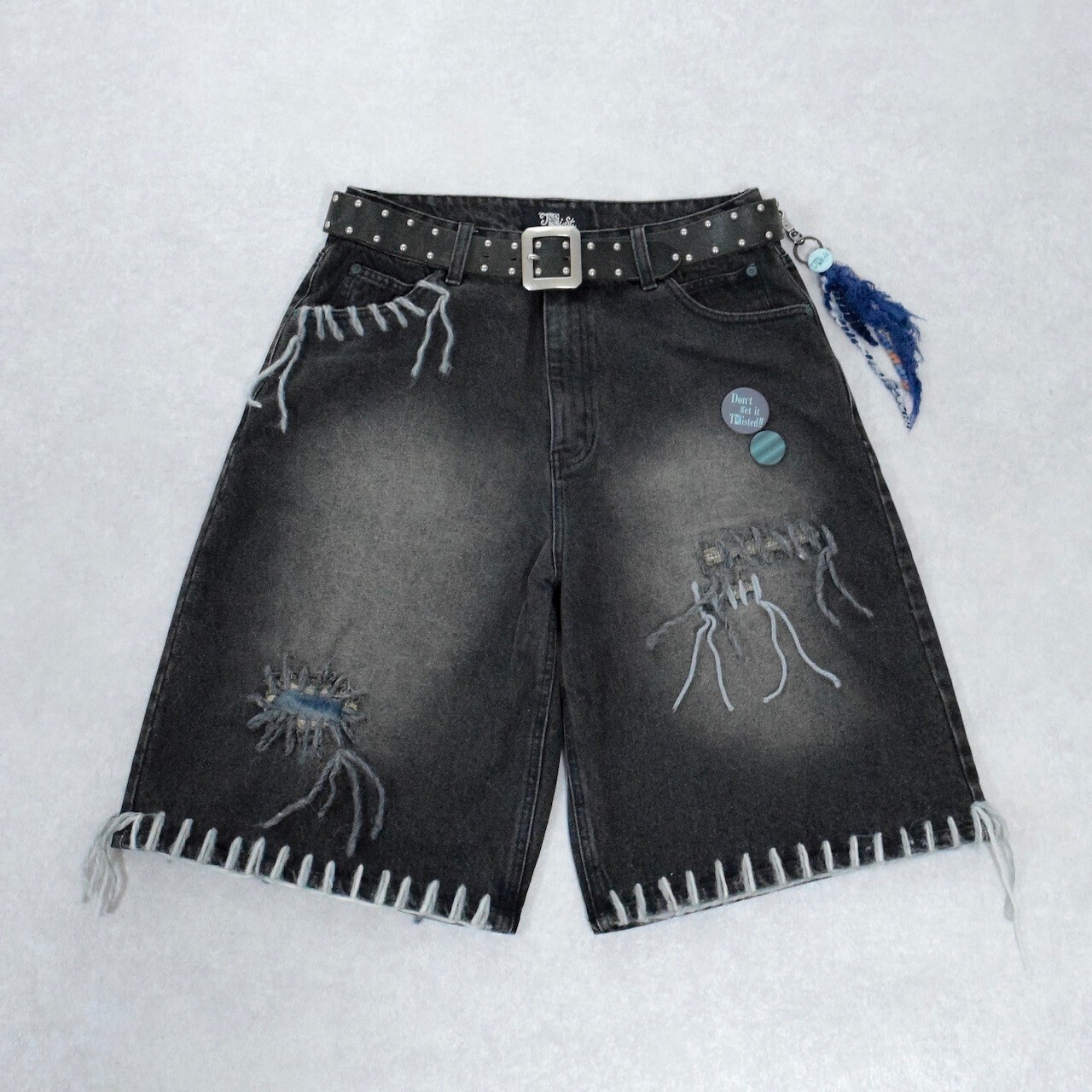 TΣist TΣist Hand Stitch Baggy Jorts/ Black