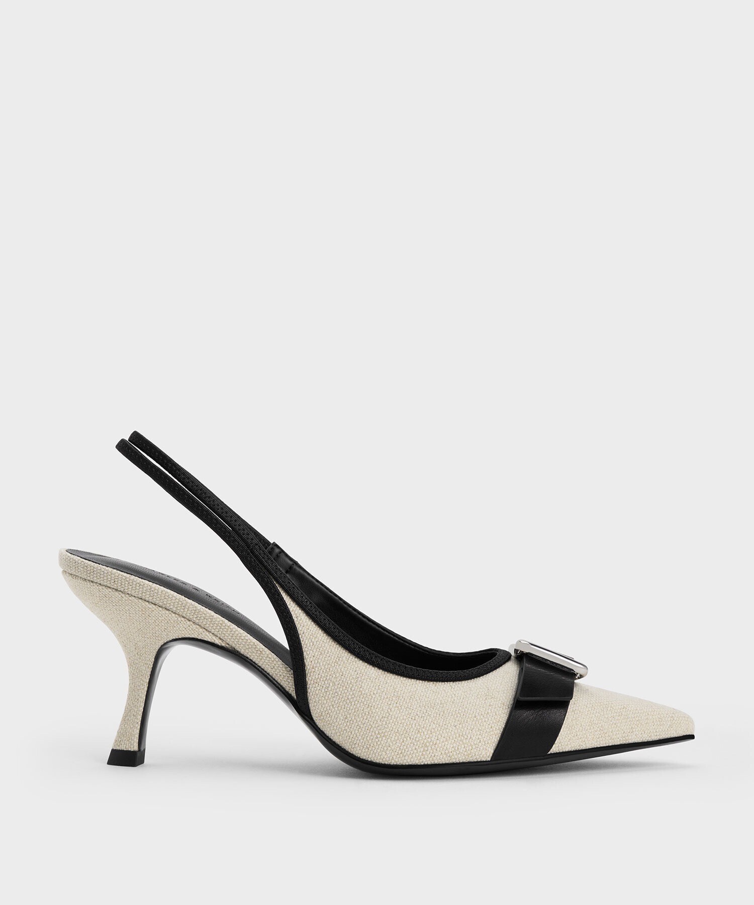 CHARLES & KEITH バックル ポインデッドトゥスリングバックパンプス