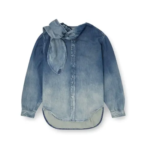 DIESEL Blouse in fluid laser-worn denim
