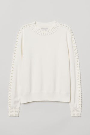 H&M Bead-embroidered Sweater