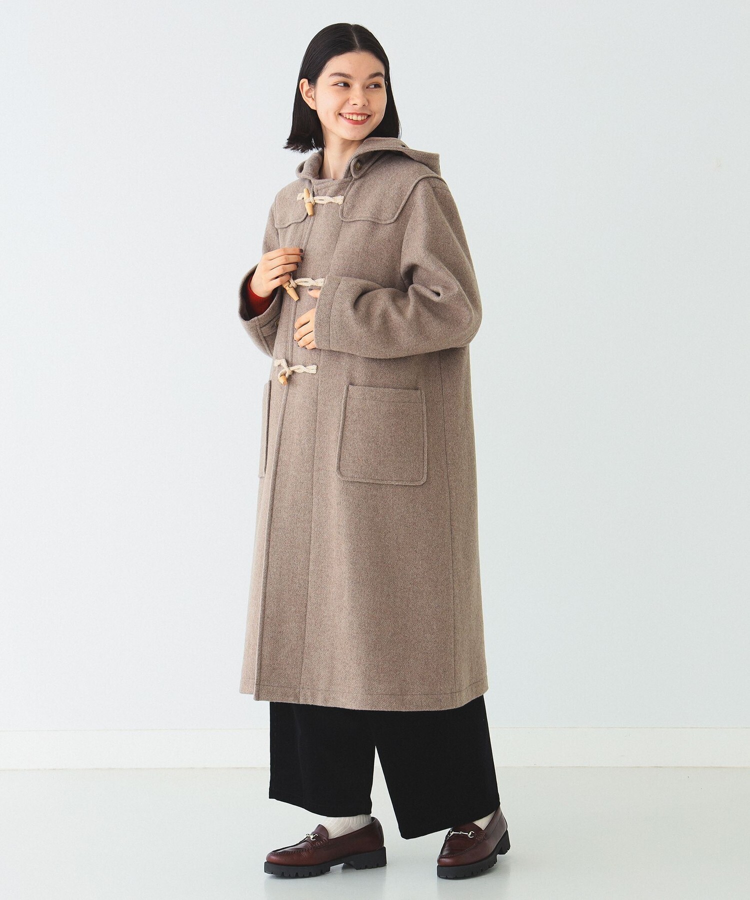 BEAMS BOY モッサー ロングダッフルコート