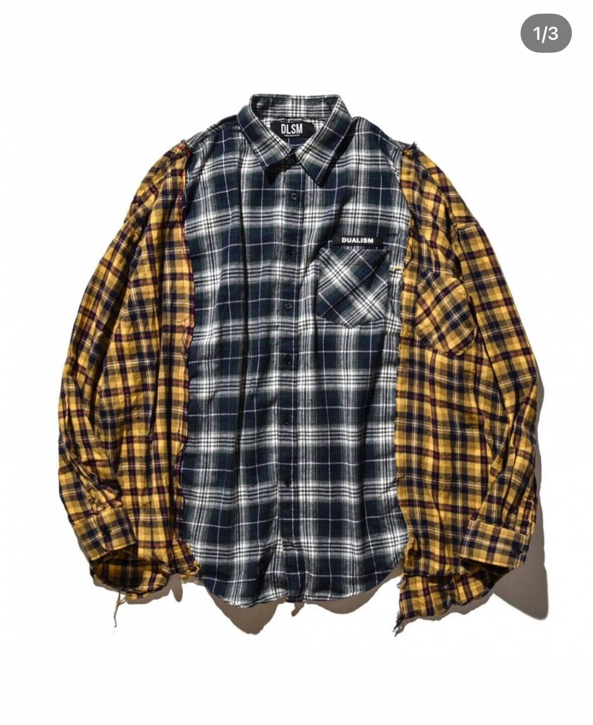 DUALISM MIX CHECK BIG SILHOUETTE OVER SHIRT TYPE3