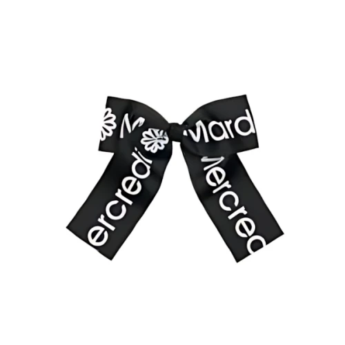 Mardi Mercredi HAIR CLIP LOGO RIBBON_BLACK
