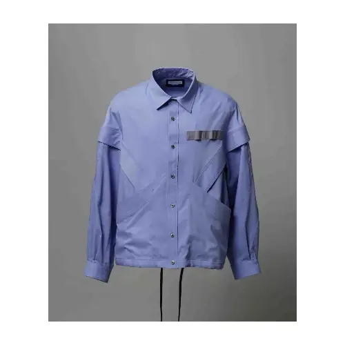 MAISON SPECIAL Prime-Over Curved Curve switching Regular Collar Shirt Blouson