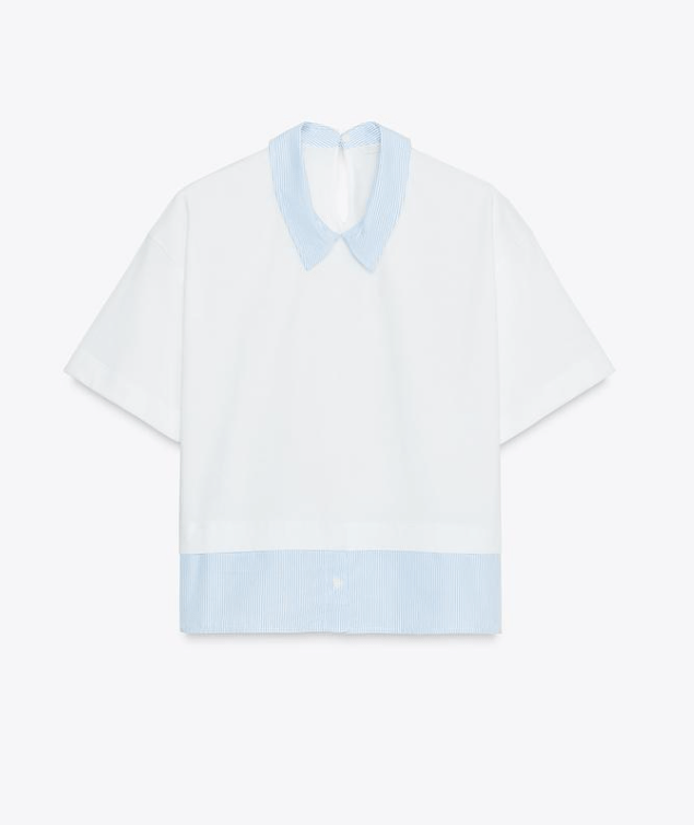 ZARA ストライプ柄コンビTシャツ
