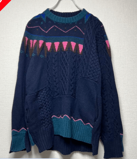 sacai プルオーバードッキングニット