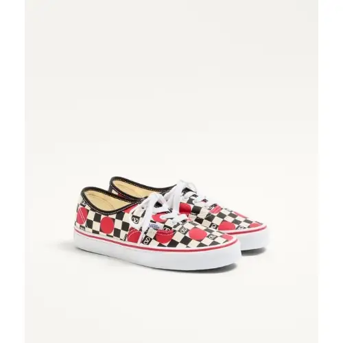 VALENTINO × VANS Vロゴチェッカーボードプリント ＆ ポルカドットディテール ロートップスニーカー