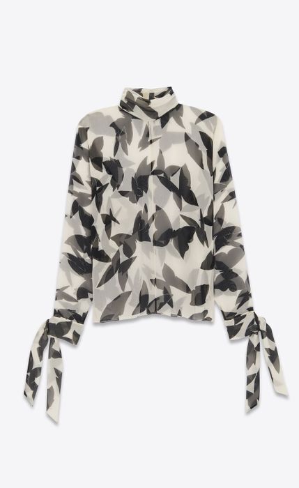 SAINT LAURENT バタフライシルクモスリン