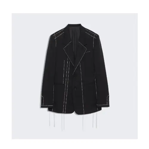 DRESSEDUNDRESSED ハンドステッチ ギャバジン ウール シングルブレステッド ブレザー