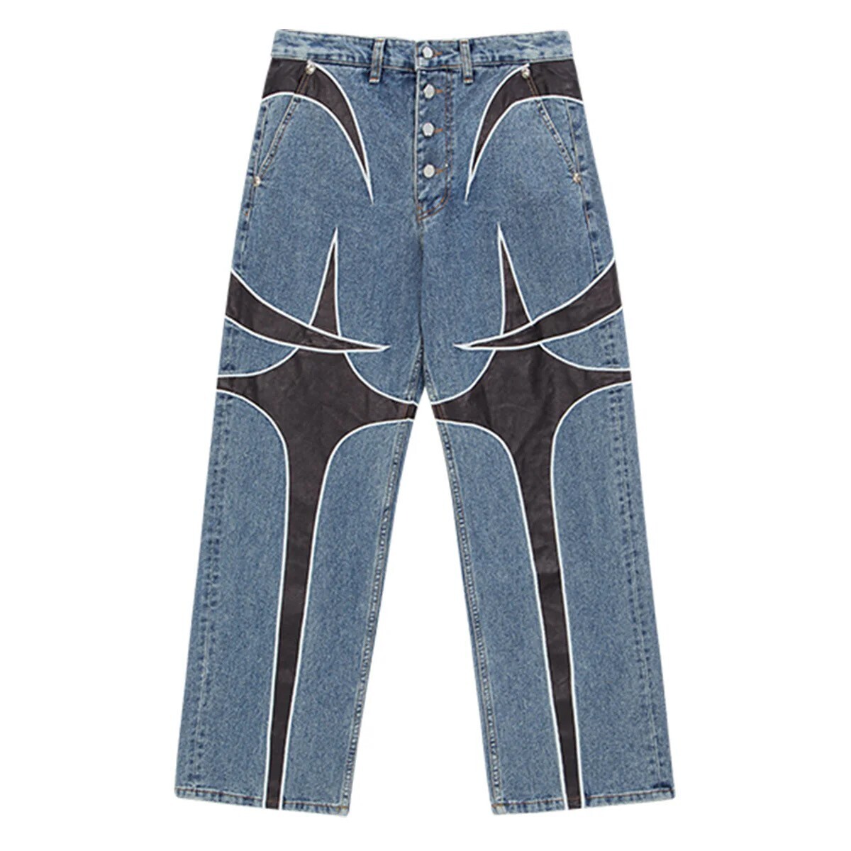 THUG CLUB TC LEATHER WASHING DENIM PANTS2
