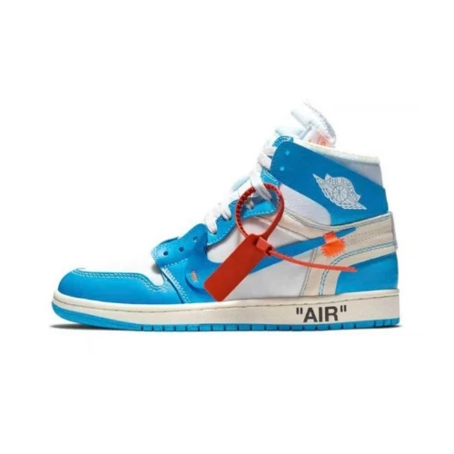 NIKE × Off-White Air Jordan 1 High UNC "White/Dark Powder Blue"