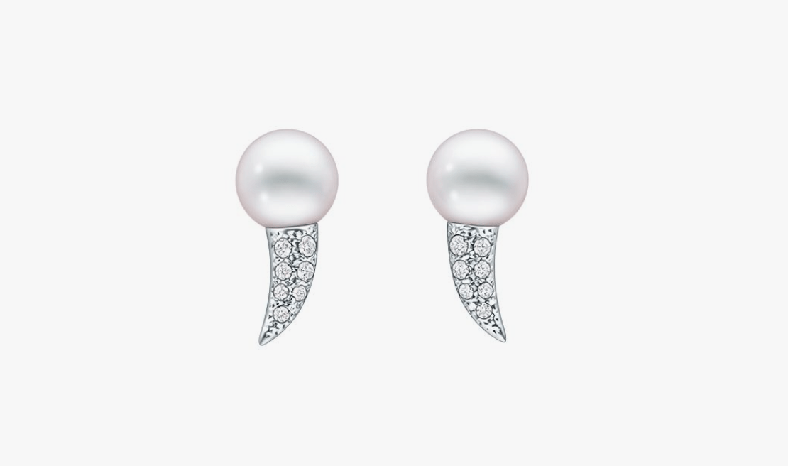 TASAKI デインジャー ファング ダイヤモンド パヴェ イヤリング