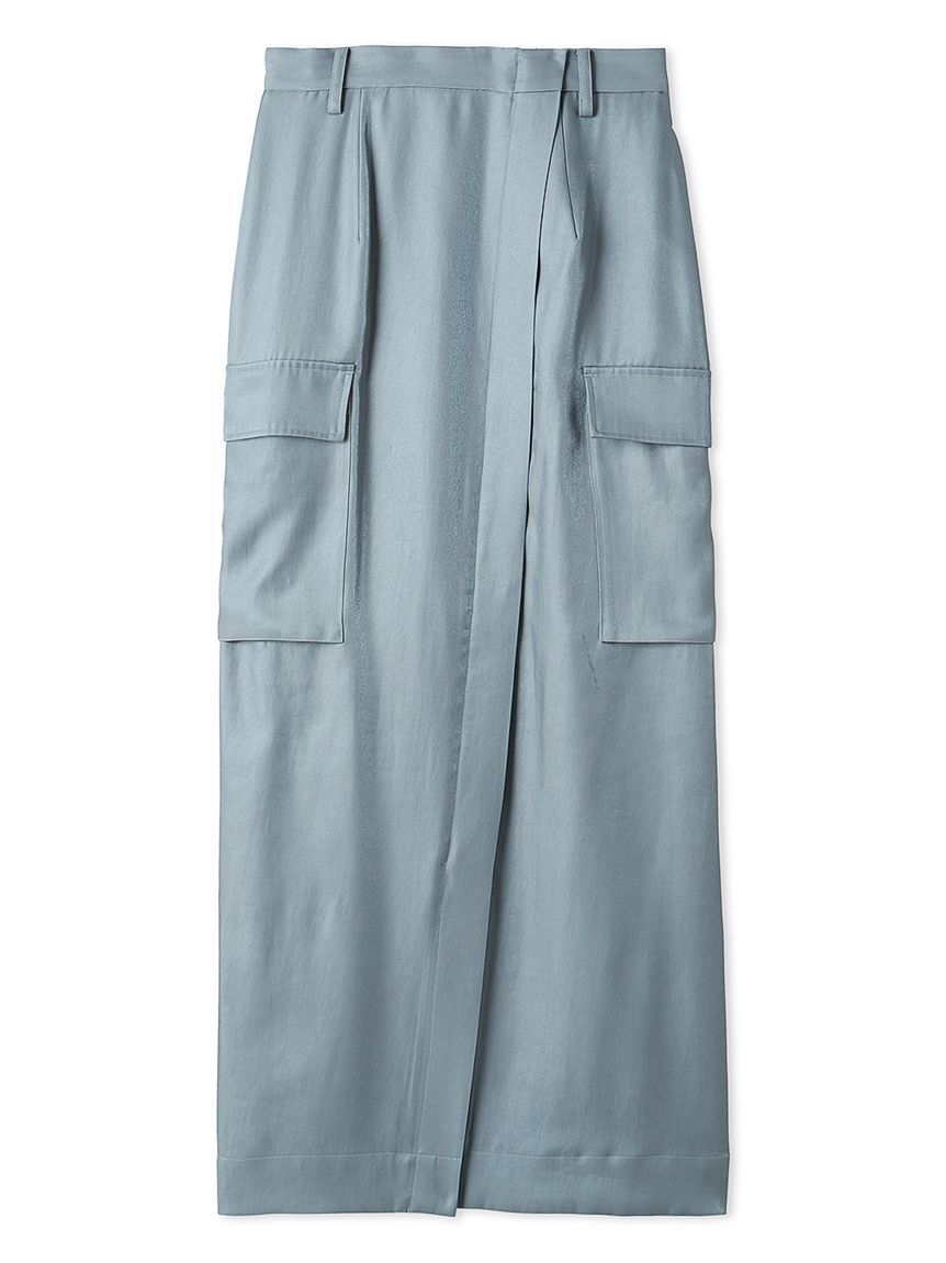 FRAY I.D グロッシーサテンカーゴストレートスカート