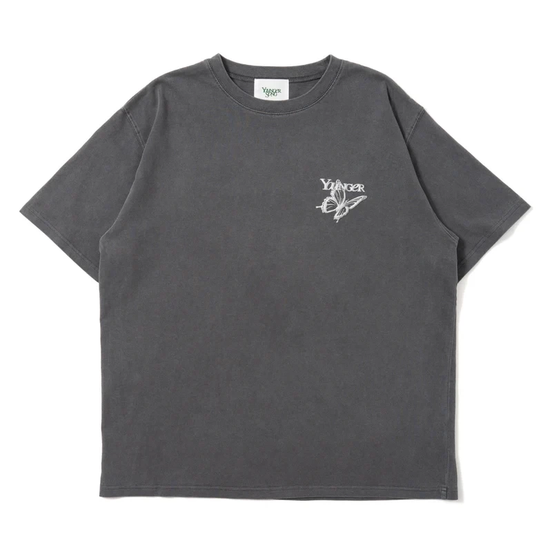younger song Foil pigment butterfly logo ss tee