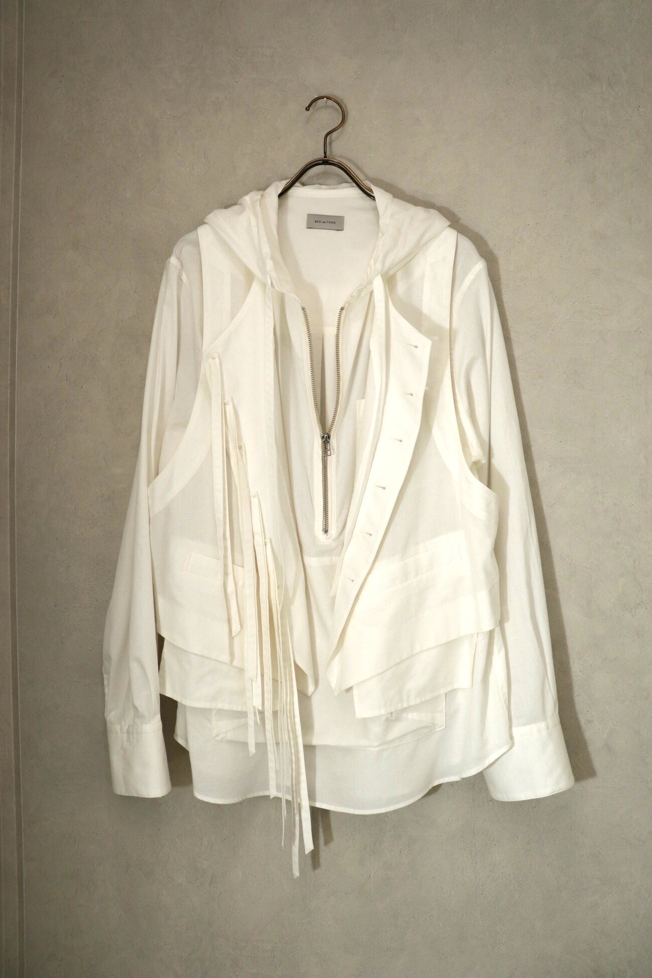 BED J.W. FORD Layered Pullover Vest Shirt