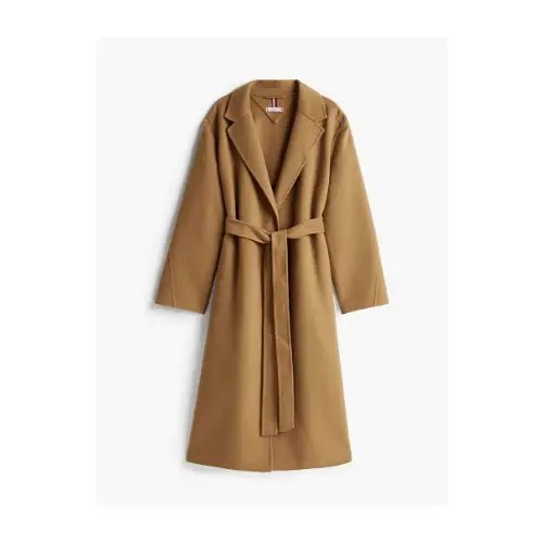 Tommy Hilfiger Double-Faced Wool Blend Belted Longline Coat