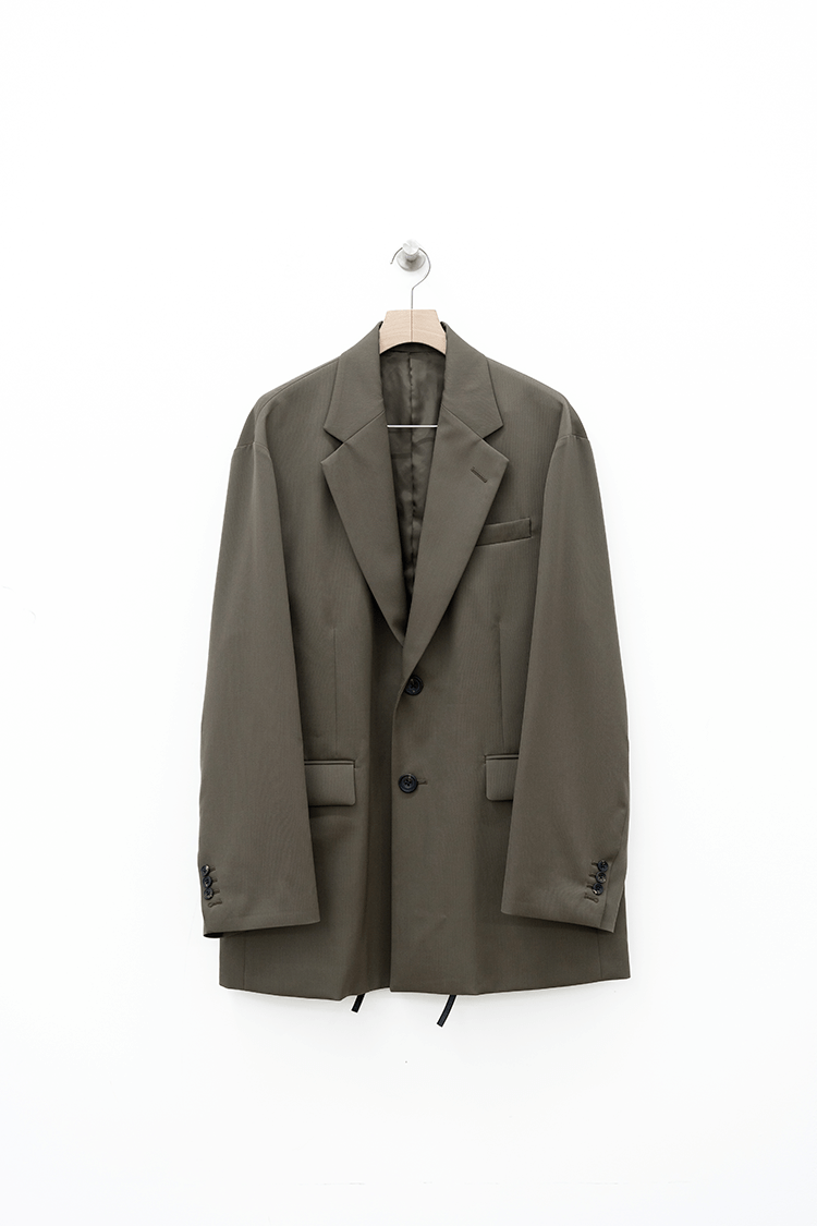 ssstein OVERSIZED SINGLE BREASTED LONG JACKET / DARK BEIGE