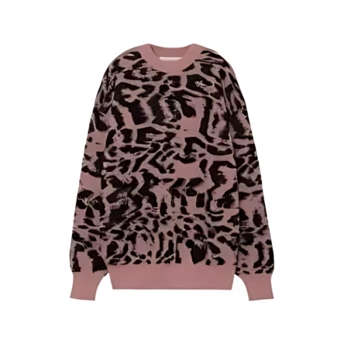 JOHN LAWRENCE SULLIVAN LEOPARD JACQUARD KNIT SWEATER