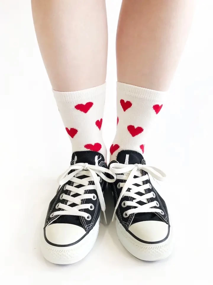 Tabio ハート柄ショートソックス