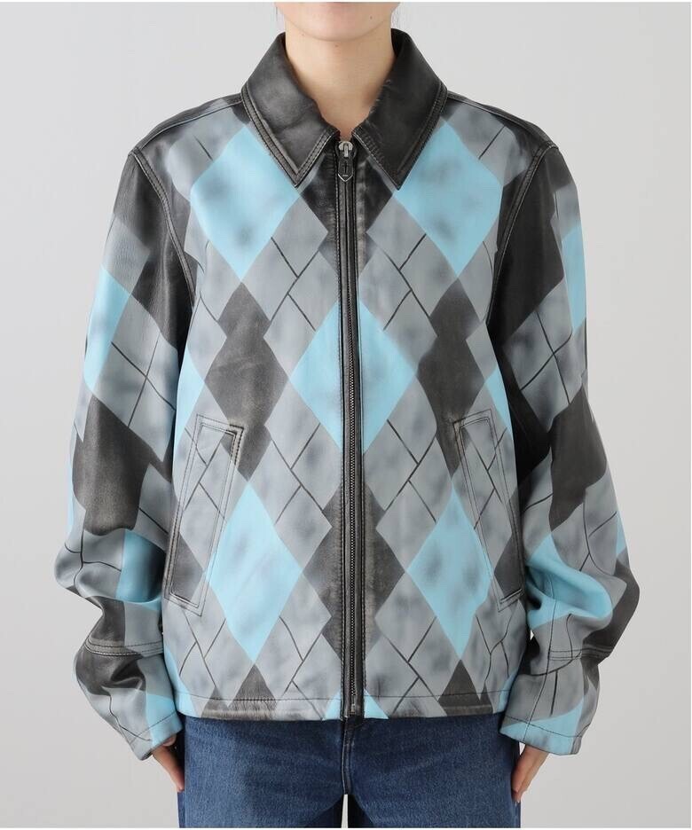 MASU ARGYLE LEATHER SPORTS JACKET
