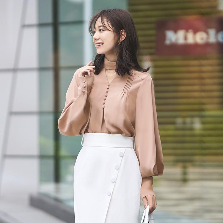 RUIRUE BOUTIQUE タックスリーブブラウス