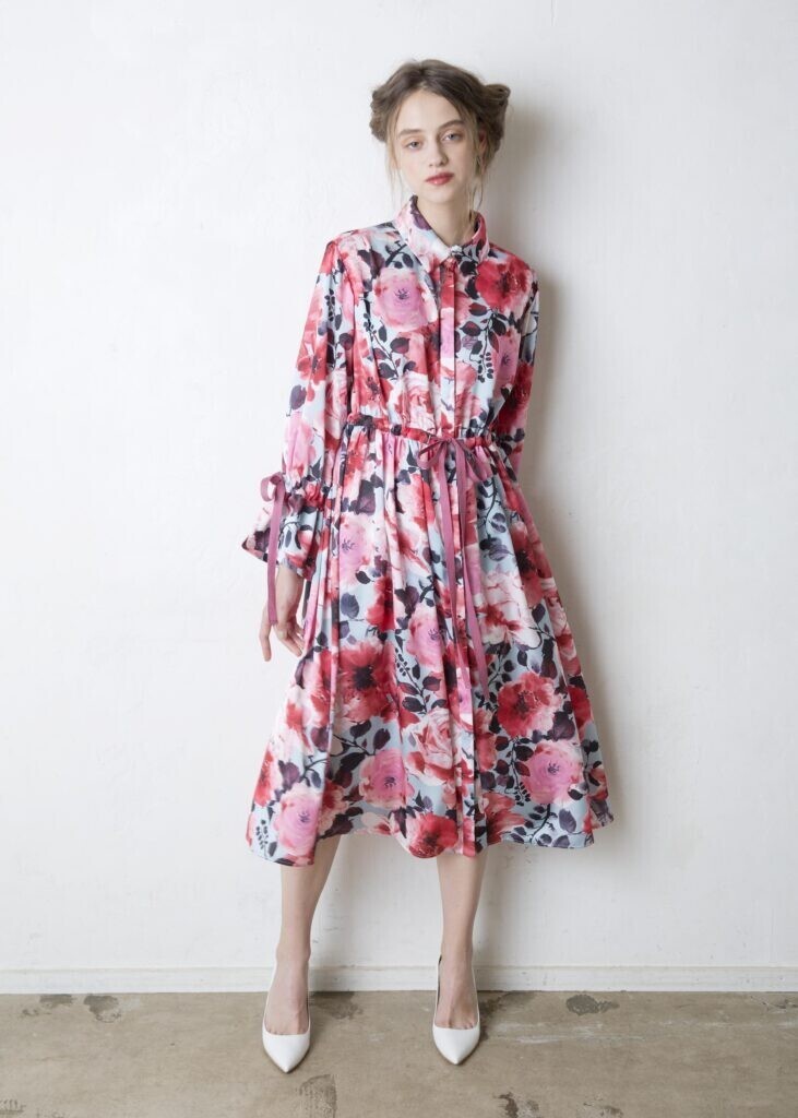 ADELLY ラージフラワーシャツワンピース