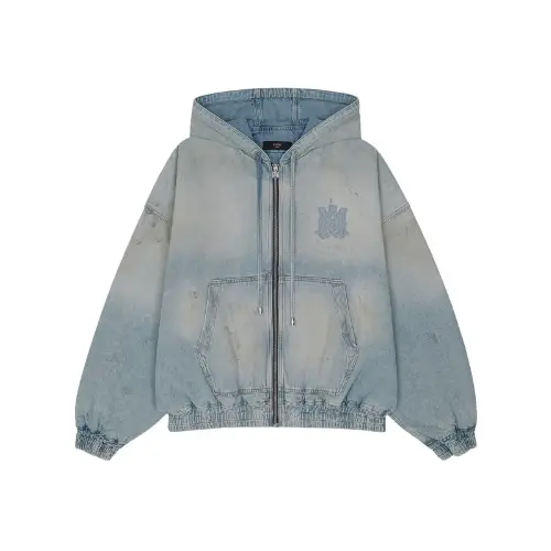 AMIRI MA DENIM ZIP HOODIE