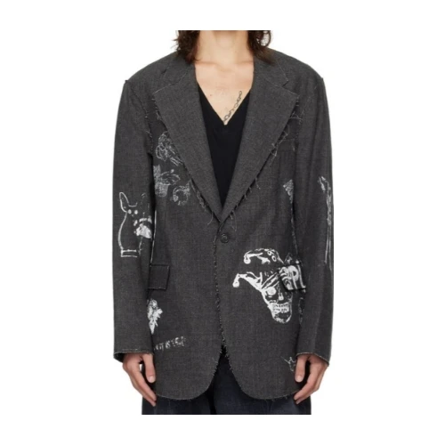 R13 RAW CUT RAGGED BLAZER