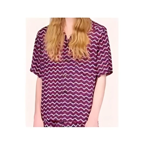 ANNA SUI Tulips Button Down Top Rouge Multi