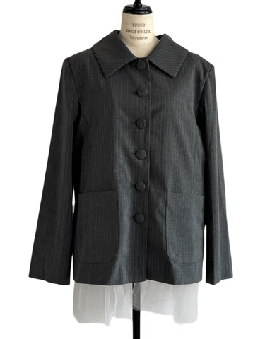 Honey mi Honey pinstripe tulle docking jacket