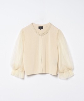 LANVIN COLLECTION チュールスリーブニットジャケット