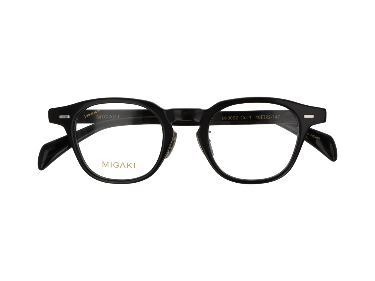 メガネのアイガン MIGAKI（度付き可能）M-0002　Col.1【ブラック】
