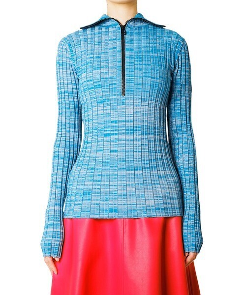 LE CIEL BLEU Back ZipTurtle Neck Knit