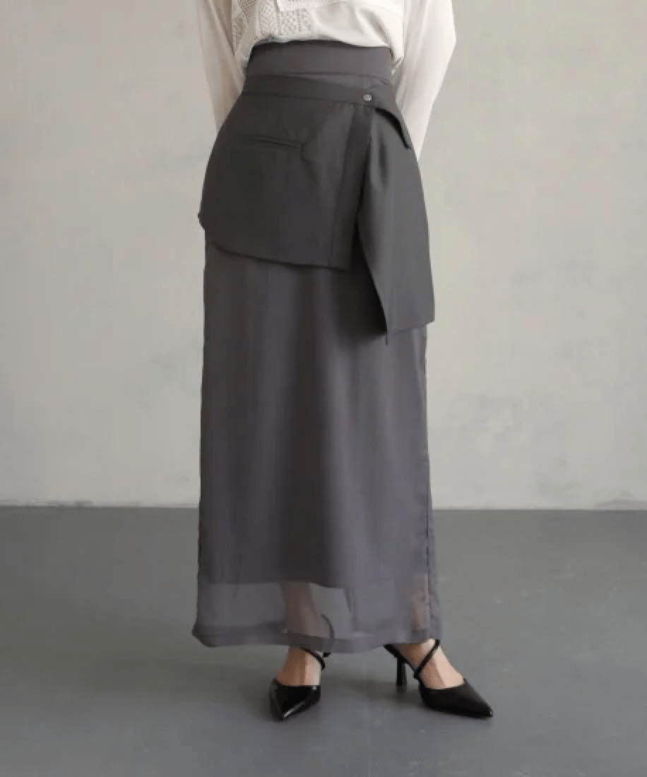 &g’aime WRAP LAYERED NARROW SKIRT/988-64601