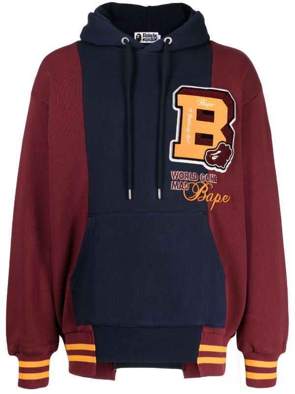 A BATHING APE Badges colour-block hoodie