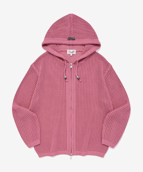 Phyps P-ACTIVE BEAD MESHED HOODIE KNIT ZIP-UP VTG