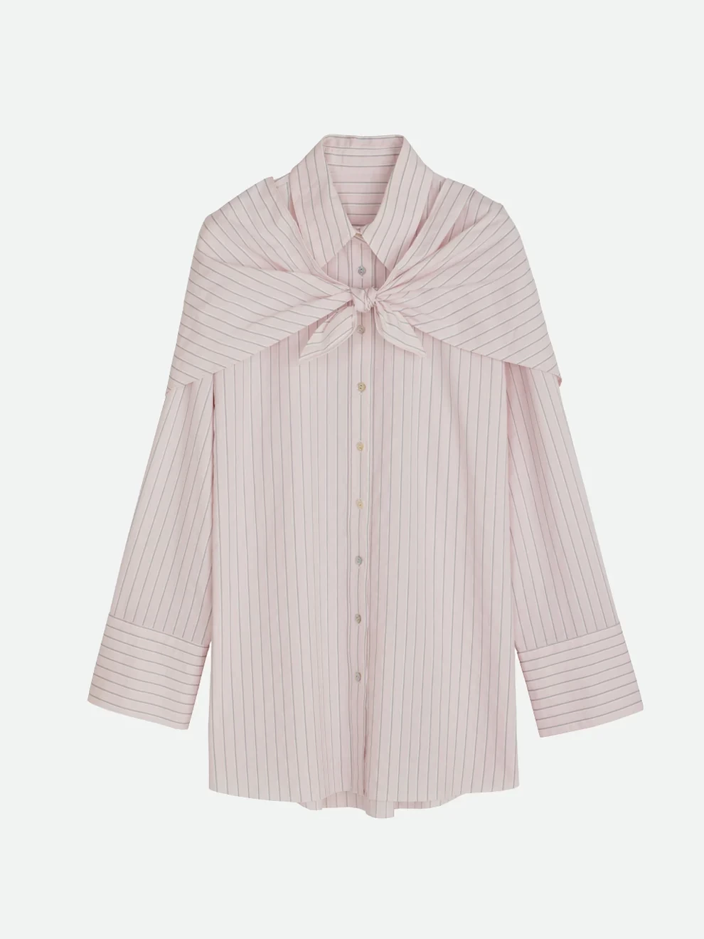 NOUNLESS STRIPE SHIRT WITH SCARF